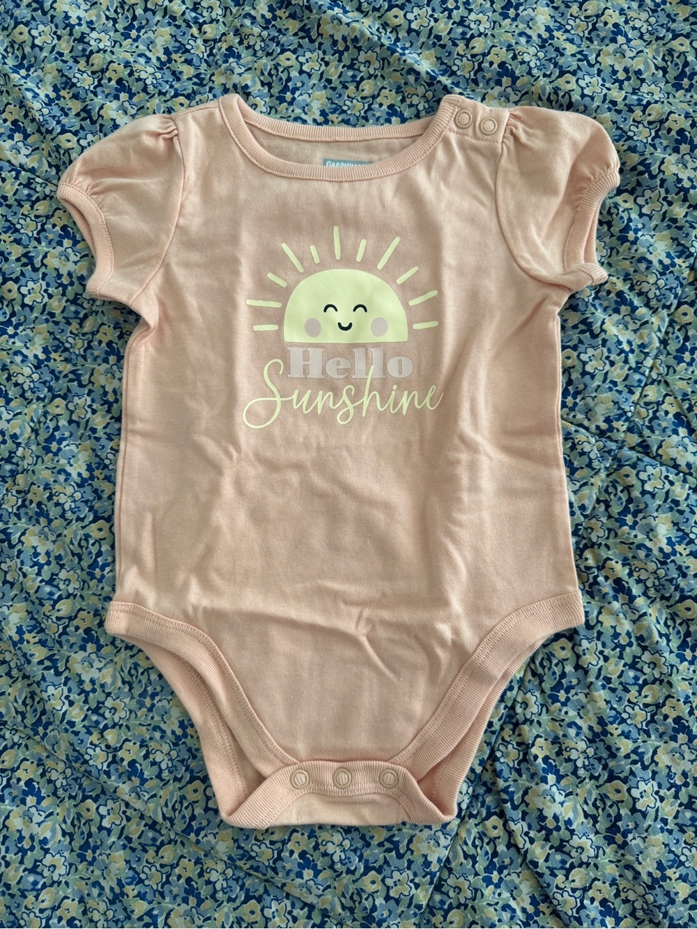 Garanimals Pink Short-Sleeve "Hello Sunshine" Baby Bodysuit